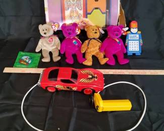 80s  90s Vintage Toy Lot  Zoids Robot, Major Morgan, Trans Am RC,  Ty Beanie Babies