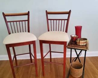 Two Barstools  Side Table