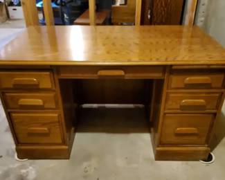 Solid Oak Executive Desk