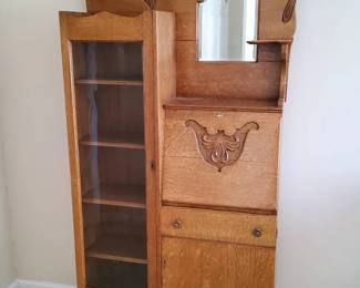 Antique Oak Secretary Bookcase