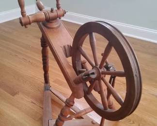 Antique Wooden Spinning Wheel