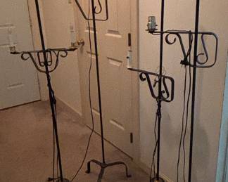 antique adjustable wrought iron bridge floor lamps