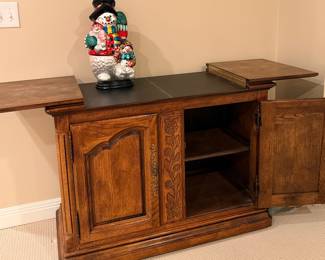 Hickory Manufacturing Co. server, 18" mercury glass snowman