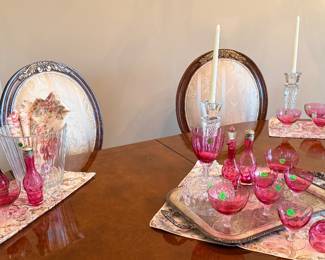 George Borgfeldt Lisa cranberry ice stemware