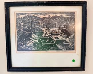 Charles Surendorf Old Buggy linocut