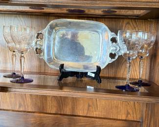 Louis Weston cobalt footed stemware