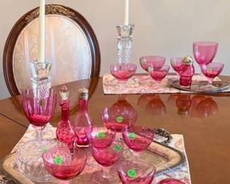 George Borgfeldt Lisa cranberry ice stemware