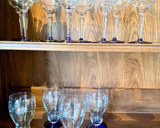 Louis Weston cobalt footed stemware