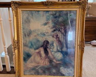 Renoir print in detailed gold frame