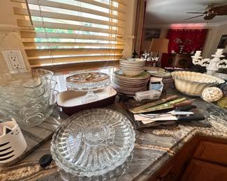 plates, bowls, cutlery