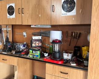 garage tools, camping equipment, automotive supplies