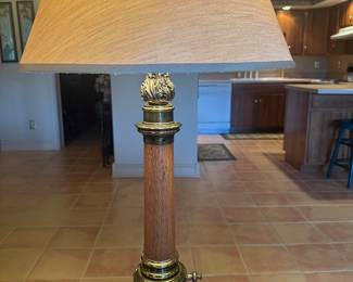 $60ea. 2 Brass Pillar Lamps 22”T