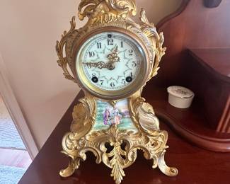 $225 Gold Gilt Mantle Clock