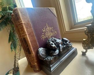 $120 Bronze Lion Bookends