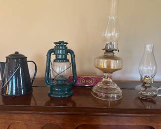 $20 Pot $20 Lantern $45 Oil Lamp $40 Finger Oil Lamp