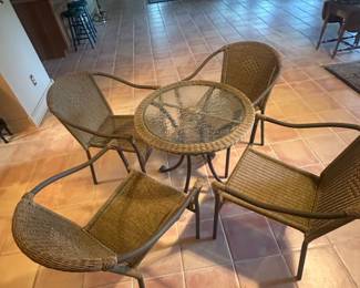 4 chairs and table- $95