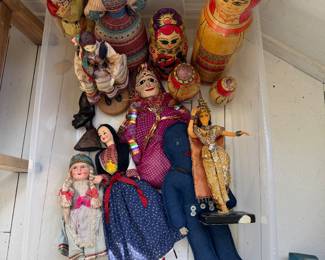 Vintage dolls and dolls in national costumes from our travels.
