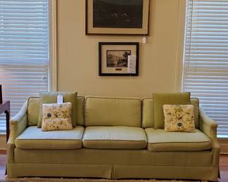 Mid Century 3 Cushion Low Back Sofa in the style of Henredon