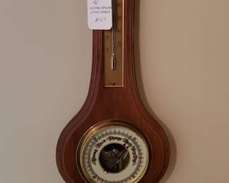 Vintage Wall Weather Station, Barometer & Thermometer