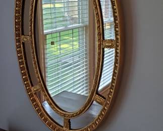 Geore III, Early 19th century Oval Giltwood Parclose mirror, 32"x20" Some Restoration