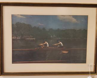 Vintage framed Thomas Eakins print "The Biglin Brothers Racing"