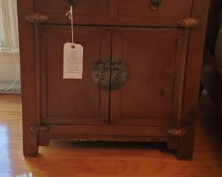 Late 1880's Antique Chinese Elmwood Bedside Chest from Ningbo China. Sourced from Golden Triangle in Chicago, Illinois