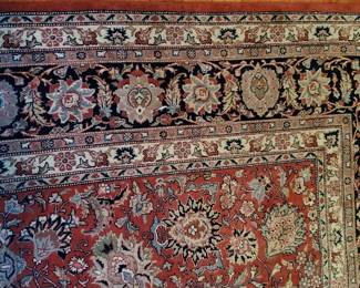 Semi Antique Hand Knotted Keshan/Kashan Wool on Cloth Warp Persian Carpet 8'3"x 9'11" 