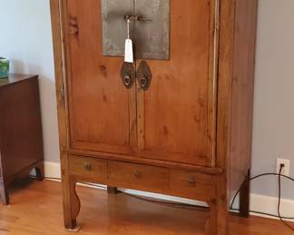 Antique Chinese Elm Bridal Cabinet ; Sourced from Golden Triangle Chicago, Minor modifications.