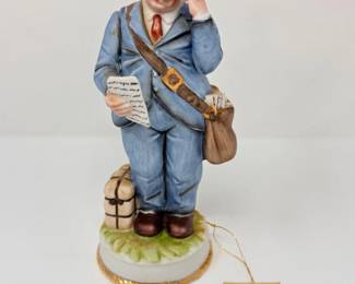 173 HandPaintedLeftonPorcelainChinaMailmanStatue