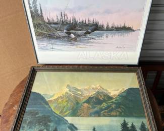 119 PairofLoonswiththeirLoonletOriginalWatercolorLandscape