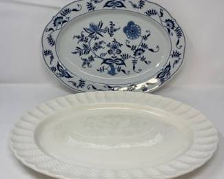 280 SpodeChelseaWickerOvalServingPlatterBlueDanubeOvalPlatter