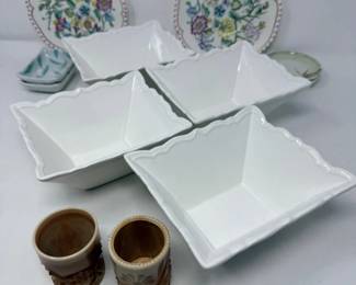 265 JoeStClairChocolateSlagGlassToothpickHoldersSquareBowls