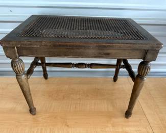 220 VintageCaneTopBenchorSideTable