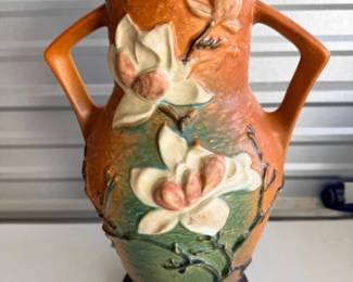 3 VintageRosevillePotteryArtDecoMagnoliaVase