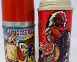 254 2VintageLunchboxThermosGunsmokeGreatWildWest