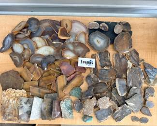 223 HugeSlicedStoneCollectionAgatesTigerPetrifiedWood