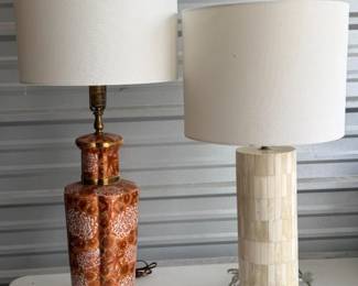 24 2JapaneseKutaniandCapizLampswithMatchingShades