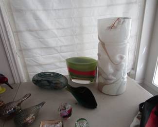 Large amount of art glass, Italian and Mid Century