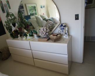 Lane post modern lacquer dresser with mirror