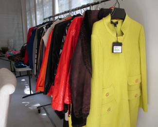 Rack of luxury and designer clothing