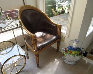 Antique chair, vintage tea cart