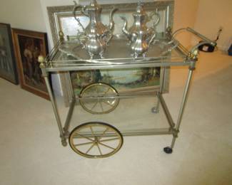 Vintage bar cart purchased at Frederick & Nelson