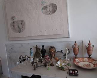 1980's signed HUGE Lebadang, urns, antiques, more