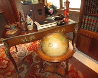 Globes, library, Jack Lenor Larsen carpet purchased at Frederick & Nelson