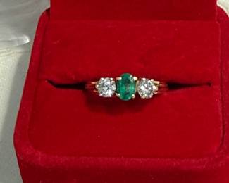 Emerald and Diamond Ring