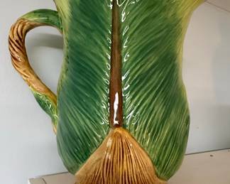 Bordallo Pinheiro Style Banana Leaf Pitcher