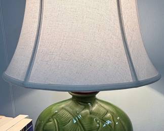 Mid-Century Ceramic Leaf Motif Table Lamp Style