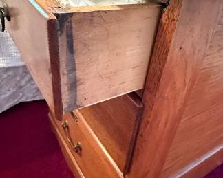 Oak Three Drawer Nightstand