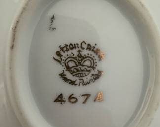 Lefton China Hand Painted Rose Leaf Shaped Trinket Dish