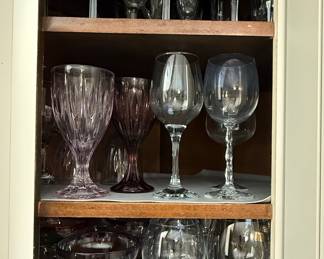 Assorted Glassware Set with Colored Accents